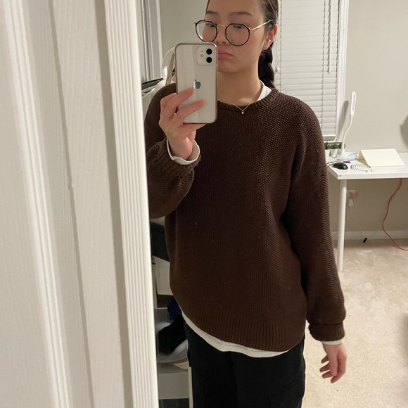 Old navy brown knitted sweater size medium (worn) - Picture 1 of 4